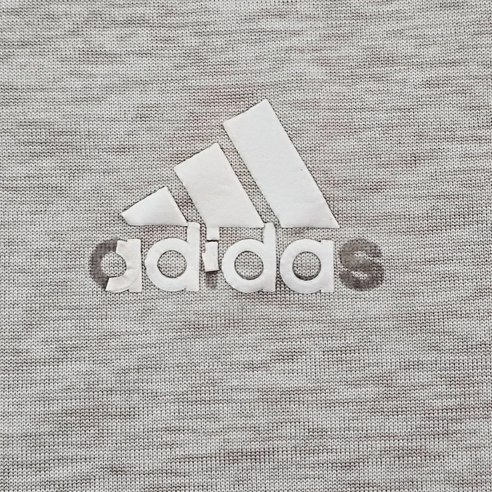 adidas Golf Gray Short Sleeve Polyester Performance T-Shirt Men's L
